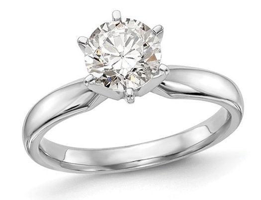 1.25 Carat (ctw VS2, D-E-F) IGI Certified Lab-Grown Diamond Engagement Ring in 14K White Gold