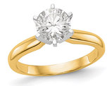 1.25 Carat (ctw VS2, D-E-F) IGI Certified Round Lab-Grown Diamond Engagement Ring in 14K Yellow Gold