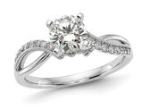 1.16 Carat (ctw VS2, D-E-F) IGI Certified Round Lab-Grown Diamond Engagement Ring 14K White Gold