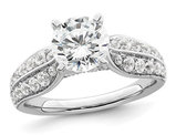 2.10 Carat (ctw VS2, D-E-F) IGI Certified Round Lab-Grown Diamond Engagement Ring 14K White Gold