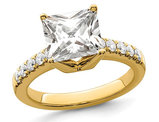 2.40 Carat (ctw VS2, G-H) Certified Princess Lab-Grown Diamond Engagement Ring 14K Yellow Gold