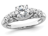 1.32 Carat (ctw VS2, D-E-F) IGI Certified Lab-Grown Diamond Engagement Ring 14K White Gold