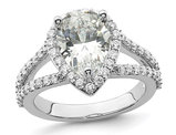 2.85 Carat (ctw VS2, G-H) IGI Certified Lab-Grown Pear Diamond Engagement Ring 14K White Gold