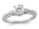 1.39 Carat (ctw VS2, D-E-F) Certified IGI Lab-Grown Diamond Engagement Ring 14K White Gold