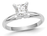 1.25 Carat (ctw VS2, D-E-F) GCAL Certified Princess-Cut Lab-Grown Diamond Engagement Ring 14K White Gold