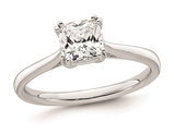 1.25 Carat (ctw VS2-VS1, D-E-F) IGI Certified Cushion-Cut Lab Grown Diamond Solitaire Engagement Ring in 14K White Gold
