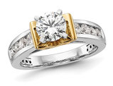 1.65 Carat (ctw VS2-VS1, D-E-F) IGI Certified Lab-Grown Diamond Engagement Ring 14K White and Yellow Gold
