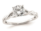 1.00 Carat (ctw VS2-VS1, D-E-F) IGI Certified Lab-Grown Diamond Twist Engagement Ring in 14K White Gold