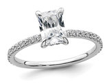 1.32 Carat (ctw VS2, G-H) Certified Lab-Grown Radiant Diamond Engagement Ring 14K White Gold