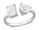 2.00 Carat (ctw VS1-VS2, G-H) Lab-Grown Diamond Two Stone Engagement Ring in 14k White Gold