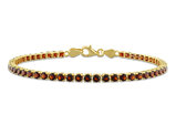 5.10 Carat (ctw) Garnet Bracelet in Yellow Plated Sterling Silver