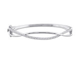 1/2 Carat (ctw) Lab-Created Moissanite Bangle Bracelet in Sterling Silver