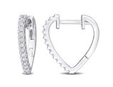 1/4 Carat (ctw)Lab-Created Moissanite Heart Hoop Earrings in Sterling Silver
