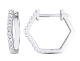 1/4 Carat (ctw) Synthetic Moissanite Pentagon Hoop Earrings in Sterling Silver