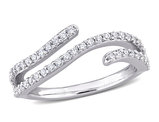 1/2 Carat (ctw) Lab-Created Moissanite Curved Ring in Sterling Silver