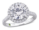 3.60 Carat (ctw VS1-VS2, G-H) Lab-Grown Diamond Halo Engagement Ring in 14K White Gold