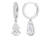 2.11 Carat (ctw) Lab Grown Diamond Pear Drop Earrings in 14K White Gold