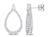 1.31 Carat (ctw) Lab Grown Diamond Drop Earrings in 14K White Gold