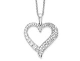 1/2 Carat (ctw SI1-SI2, G-H) Lab-Grown Diamond Heart Pendant Necklace 14K White Gold with Chain