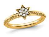 Star Ring with Diamonds 1/5 Carat (ctw) in 14K Yellow Gold