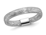 14K White Gold Mesh Stretch Ring Band (SIZE 6)