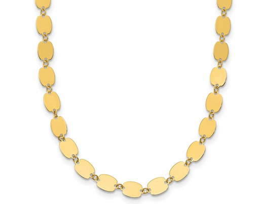 14K Yellow Gold Mirror Link Necklace (19 inches)