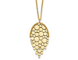 14K Yellow Gold Drop Polished Pendant Necklace with Chain