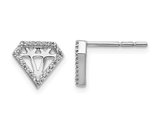 1/8 Carat (ctw) Diamond Charm Earrings in 14K White Gold