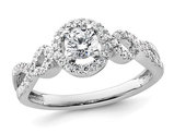 2/3 Carat (ctw Color SI1-SI2, G-H-I) Lab Grown Diamond Twist Engagement Ring in 14K White Gold