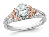 4/5 Carat (ctw G-H, SI1-SI2) Lab Grown Diamond Engagement Halo Ring in 14K White Gold