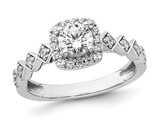 3/4 Carat (ctw G-H, SI1-SI2) Lab Grown Diamond Engagement Halo Ring in 14K White Gold