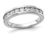 1.00 Carat (ctw VS1-VS2, D-E-F) Lab-Grown Diamond Wedding Band Ring in 14K White Gold