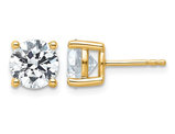3.00 Carat (ctw SI1-Si2, G-H) Lab Grown Diamond Solitaire Stud Earrings in 14K Yellow Gold