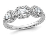 2/3 Carat (ctw SI1-SI2, G-H) Lab-Grown Three-Stone Diamond Engagement Ring 14K White Gold