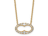 1.00 Carat (ctw) Lab-Grown Diamond Oval Necklace in 14K Yellow Gold with Chain