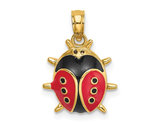 14K Yellow Gold Ladybug Charm Pendant with Enamel ( NO CHAIN)
