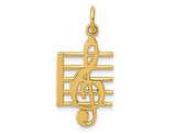 10K Yellow Gold Musical Note Charm Pendant (NO CHAIN)