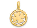 14K Yellow Gold Clover Shamrock Clover Charm Pendant (NO Chain)