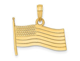 American Flag Pendant Necklace in 14K Yellow Gold (NO CHAIN)