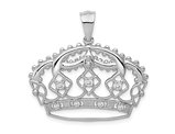 1/5 Carat (ctw SI1-SI2, G-H) Lab-Grown Diamond Crown Charm Pendant 14K White Gold (No Chain)