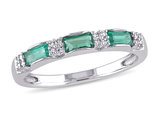 1/3 Carat (ctw) Baguette Emerald Band Ring in 10K White Gold