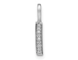 14K White Gold Initial -I- Pendant Charm with Accent Diamonds (NO CHAIN)