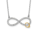 Sterling Silver Infinity Charm Pendant Necklace with Synthetic Cubic Zirconia and chain