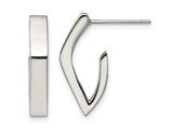 Stainless Steel Polished J-Post Dangle Earrings