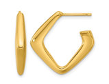 14K White Gold Polished J-Hoop Earrings