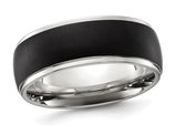 Men's Stainless Steel Black Plated 8mm Band Ring