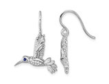 Sterling Silver Hummingbird Charm Earrings with Accent Diamonds