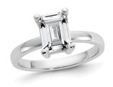 Sterling Silver Solitaire Engagement Ring with Synthetic Cubic Zirconia