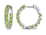 3.84 Carat (ctw) Peridot Hoop Earrings in Sterling Silver