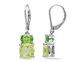 5.94 Carat (ctw) Lemon Quartz and Peridot Dangle Earrings in Sterling Silver